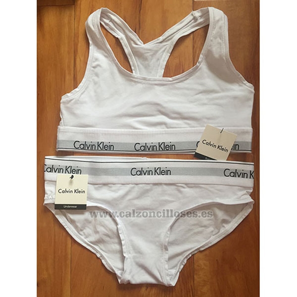 Conjunto Sujetador y Slip Calvin Klein Mujer Blanco 
